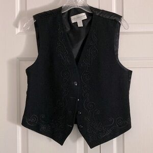 Vintage 90s Y2K Liz Claiborne petite evening vest with scrollwork design